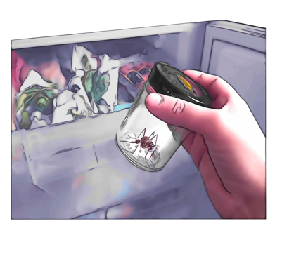 Stoppa myggan i en burk i frysen