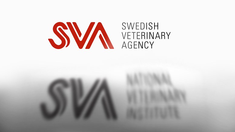 Två SVA-logotyper där den med gamla namnet är dimmad.